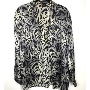 Escada 100% Silk Animal Print Blouse 36 / US 6 Corporate Business Top Classic